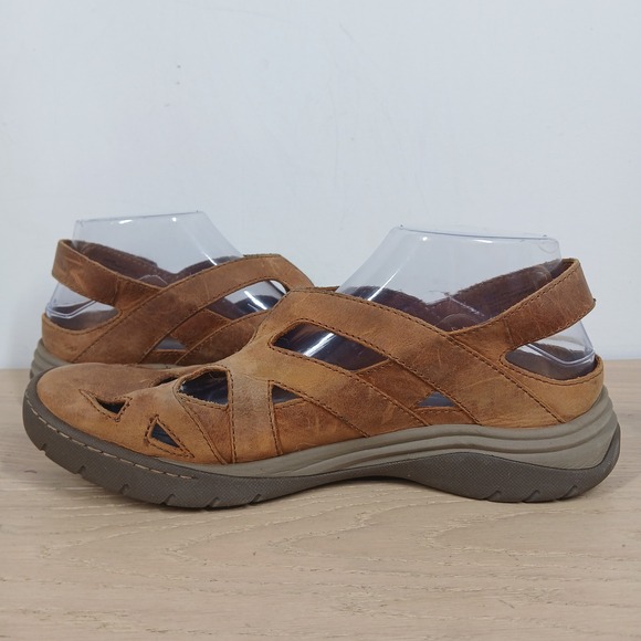 Vionic Sandals Women 8.5M Brown Suede Closed Toe Comfort Casual Summer Slingback - Picture 3 of 11